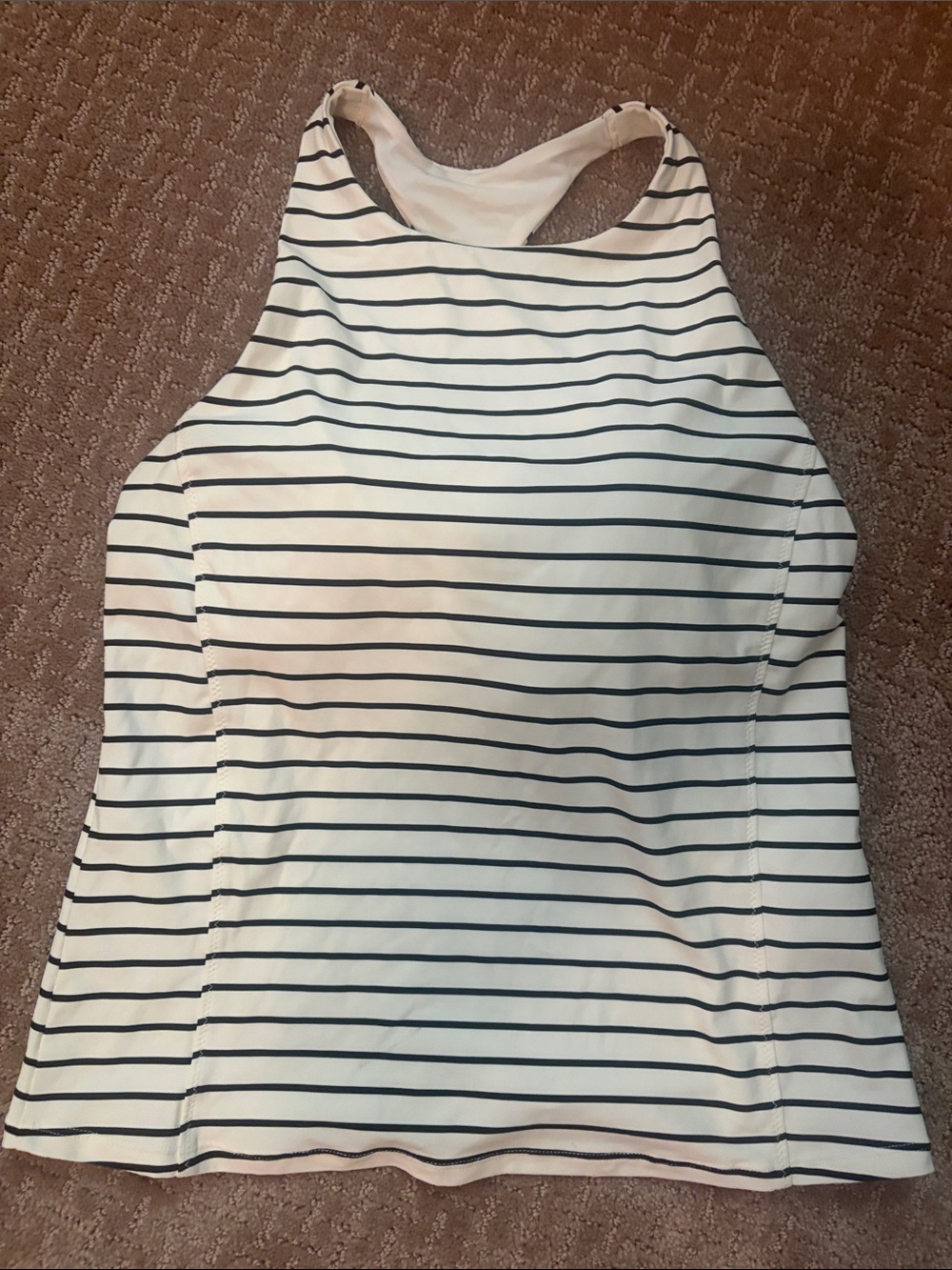 Black and white striped Tankini